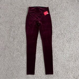 Spanx Girls Velvet Burgundy Leggings L (10-12)